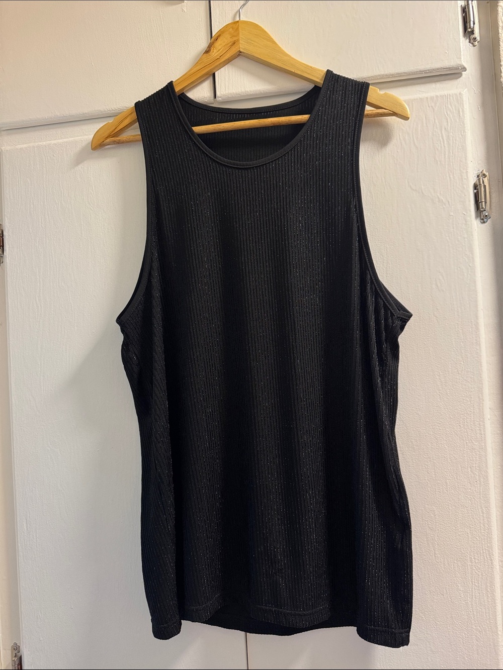 Men’s Black Ribbed Sparkle Tank Top